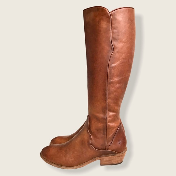 Frye Carson Piping Cognac Leather Tall Casual Boot - Picture 11 of 15